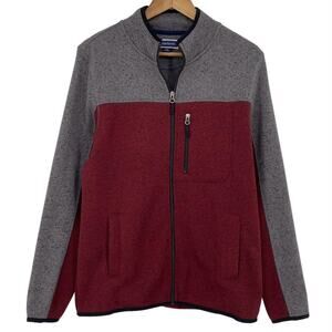 CLUB ROOM NWT Men's Full Zip Colorblock Mock Neck Fleece Jacket Coat Size Small